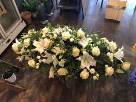 Casket spray with Lily & Roses