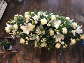 Casket spray with Lily & Roses