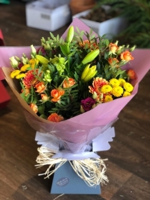 Florist choice orange bouquet