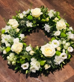 Wreath in Whites and Greens
